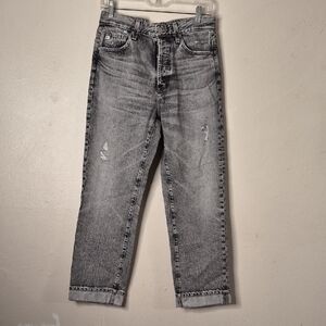 Woman's Gray Straight Jeans